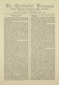 London Spiritualist, No. 277, December 14, 1877, pp. 277-9