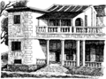 Адьяр, штаб-квартира ТО, тыльная сторона (1884, рис. У.К.Джаджа).png